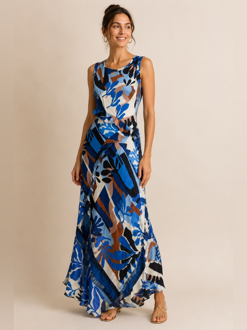 NEW! Never a Wallflower Bias Dress Scarf Print Size XS